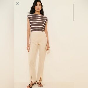 Sanctuary Taupe Striped Pleated Top 🤎